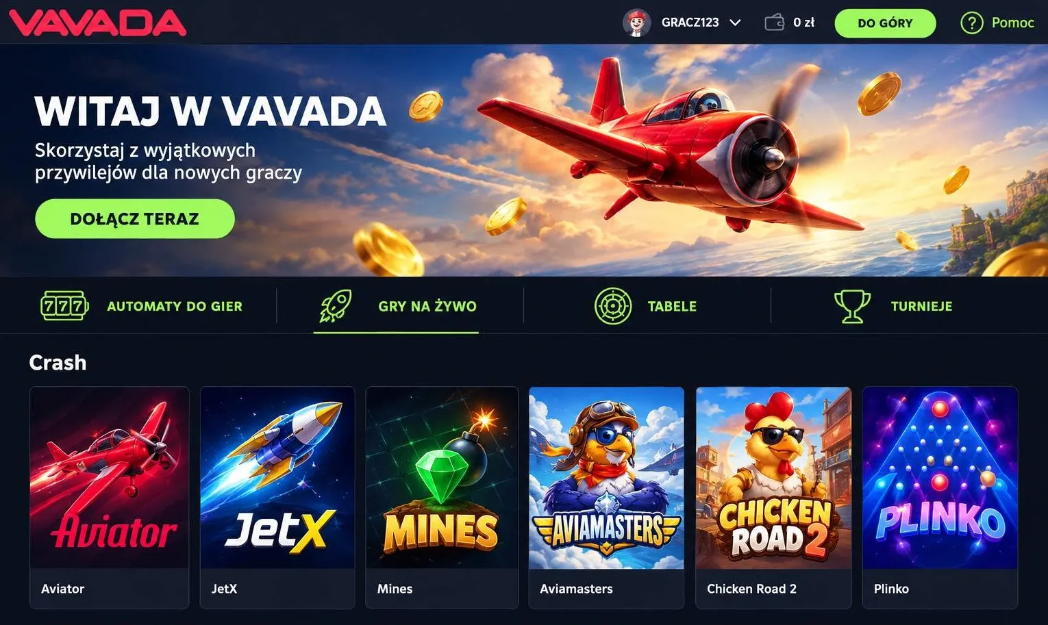 Crash games a inne gry kasynowe