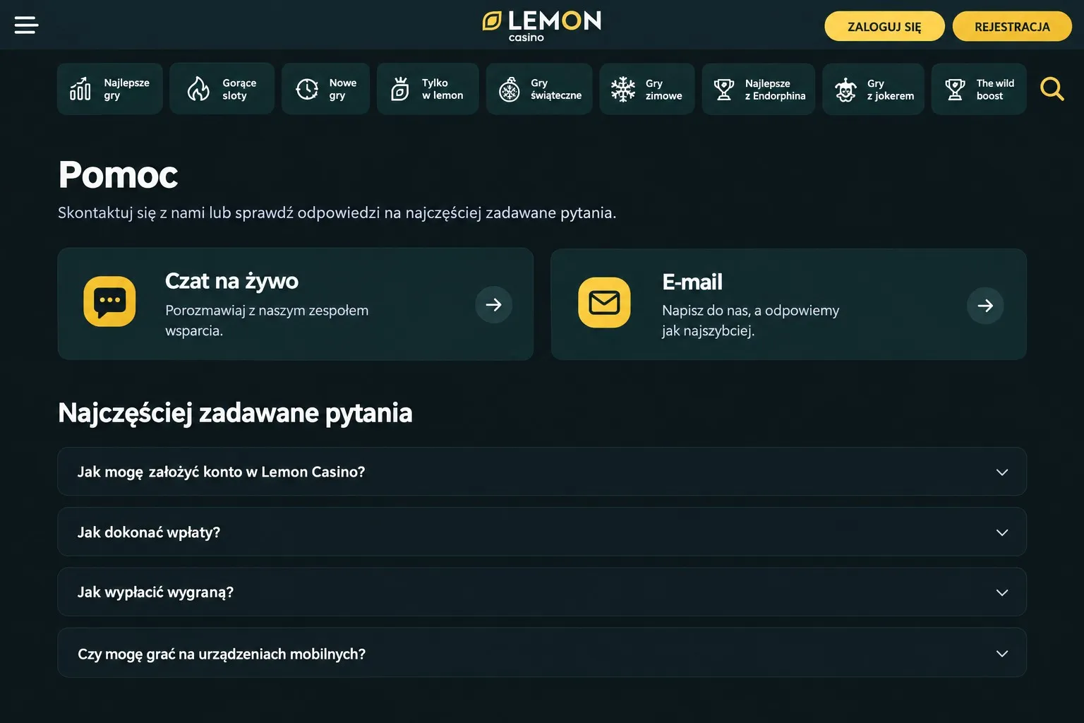 Problemy techniczne, aktualizacje i bezpieczeństwo – Lemon Casino aplikacja