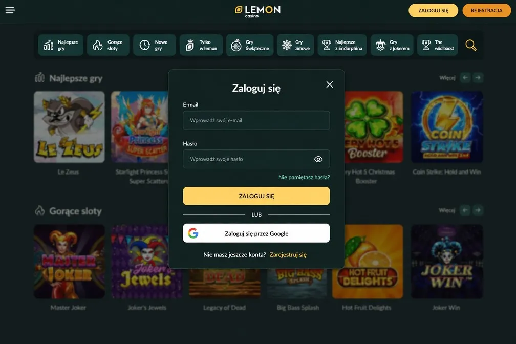 Instrukcja krok po kroku – Lemon Casino zaloguj