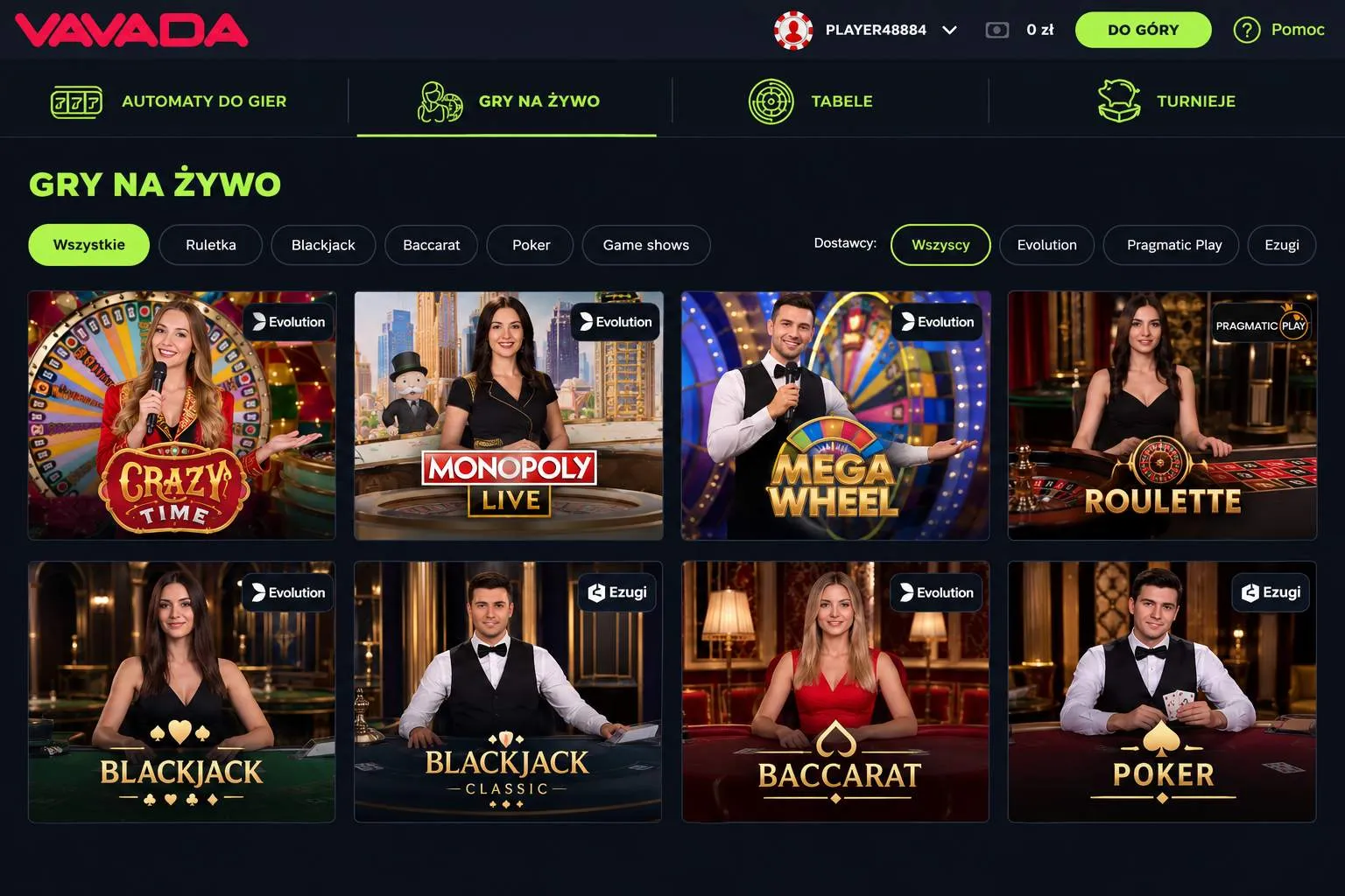 Otwarcie, zamknięcie i rozliczenie rundy — live casino