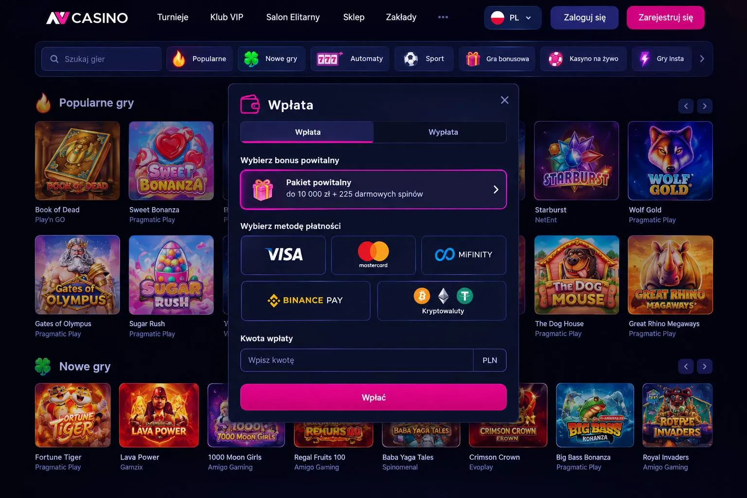 Kody promocyjne — bonus bez depozytu kasyno