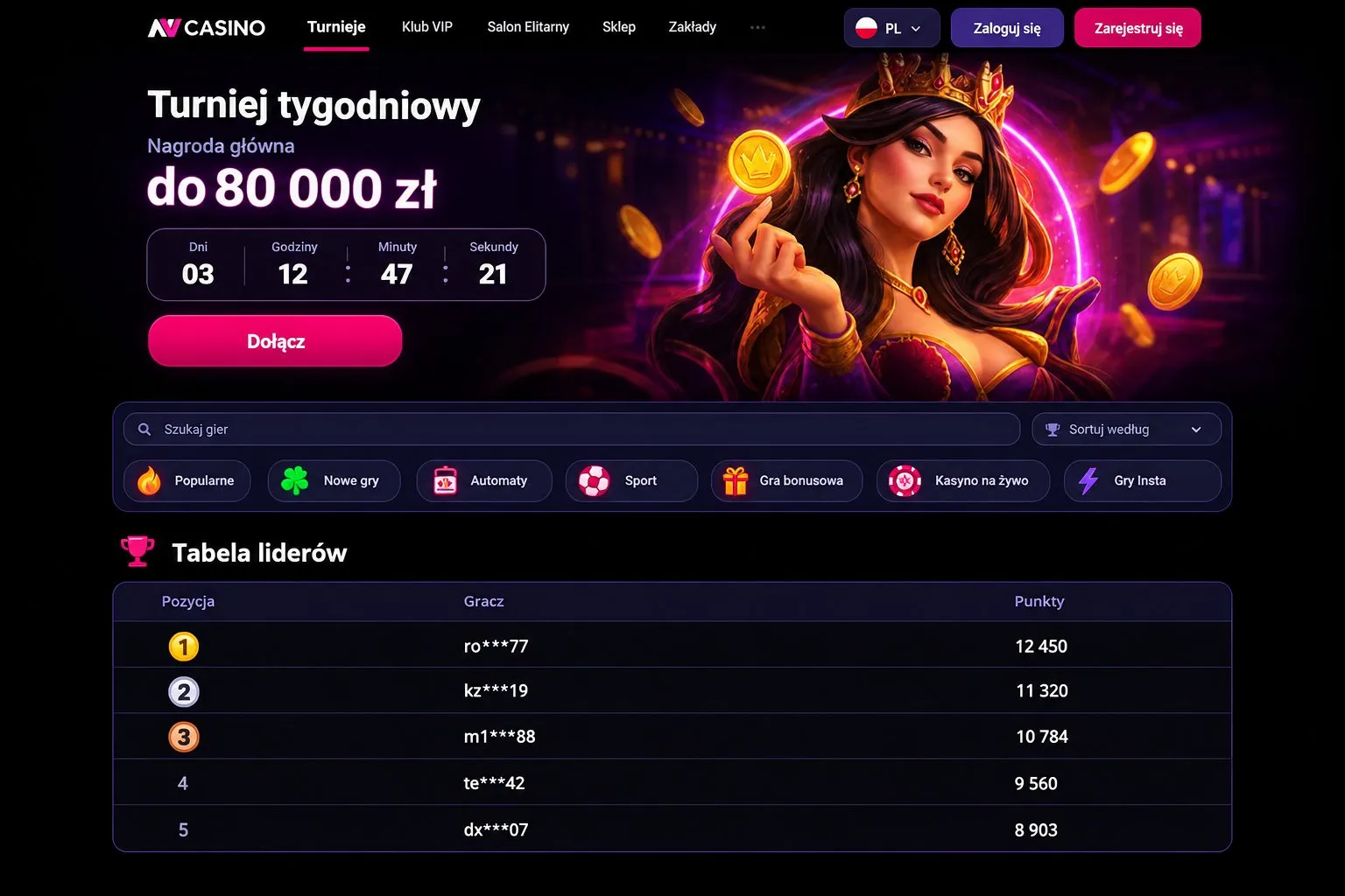 Bonusy, gry i promocje NV Casino PL