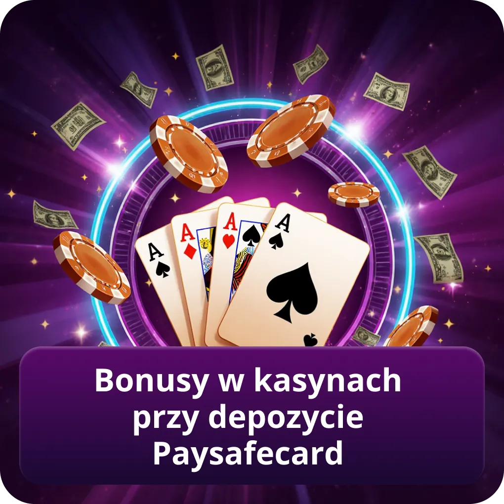 Dostępne bonusy w kasynach przy dokonaniu depozytu Paysafecard