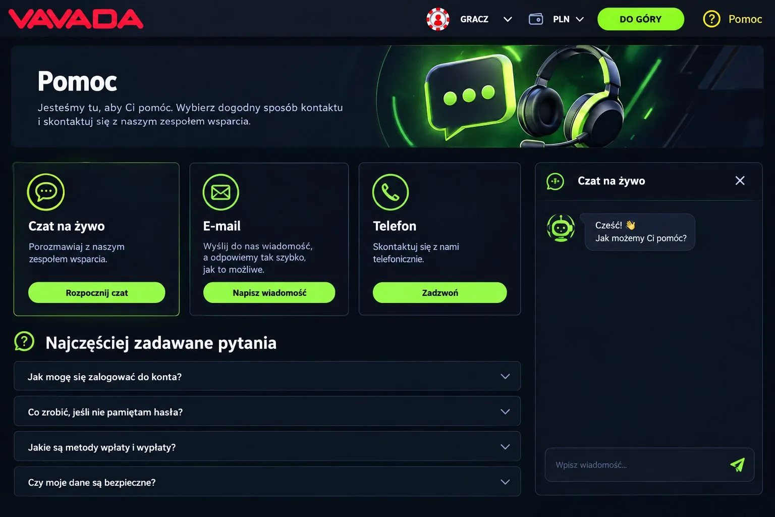 Pomoc techniczna i bezpieczne linki – Vavada logowanie