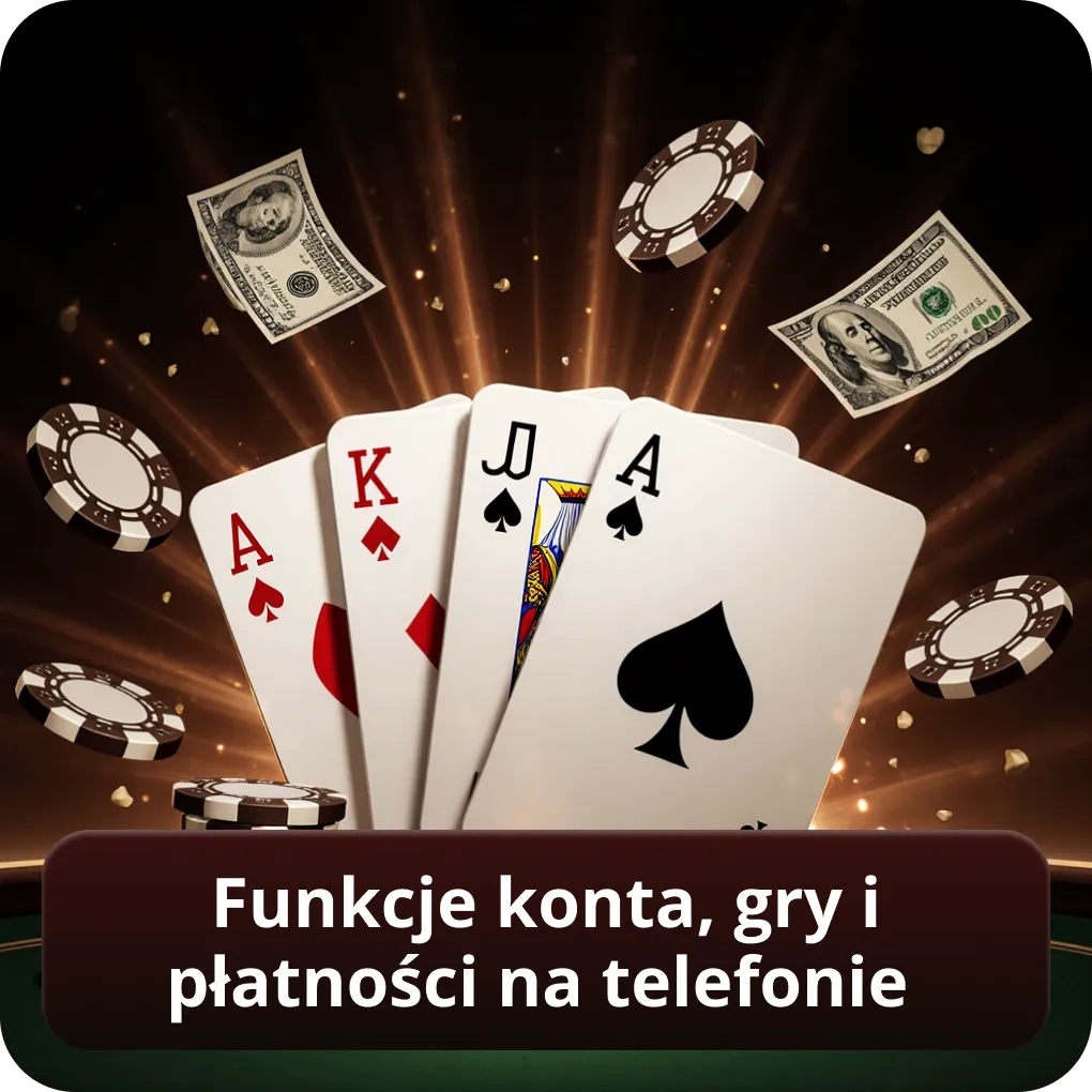 Funkcje konta, gry i płatności na telefonie