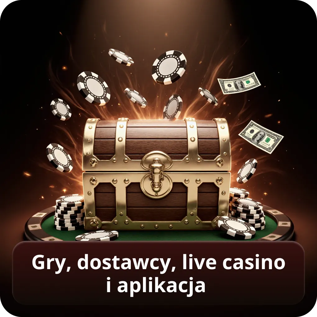 Gry, dostawcy, live casino i aplikacja